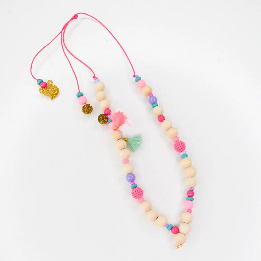 Kinderketting 'Sweets and Purple' – Kinder Kralenketting met Kwastjes