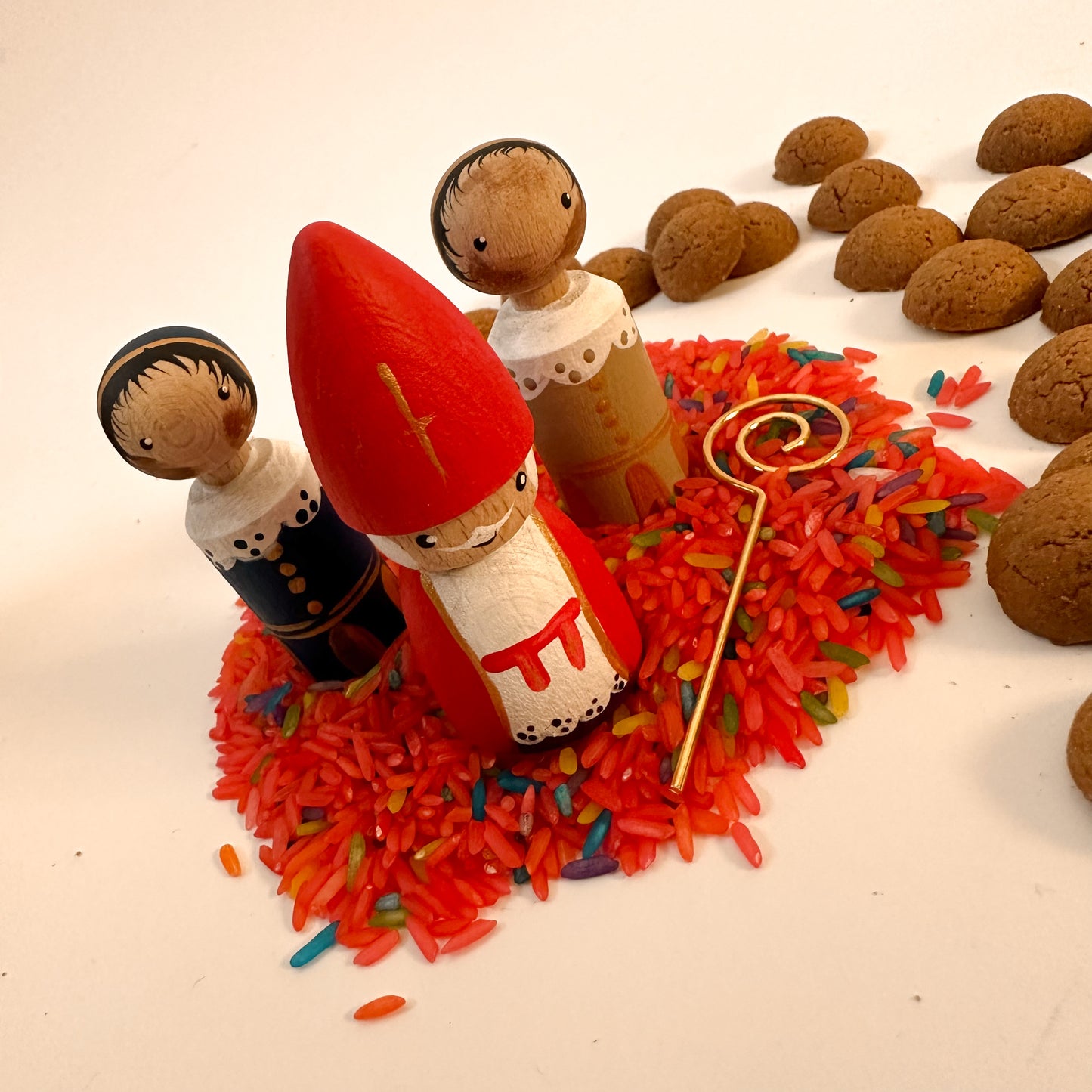 Pegdoll - Sint set beige/blauw