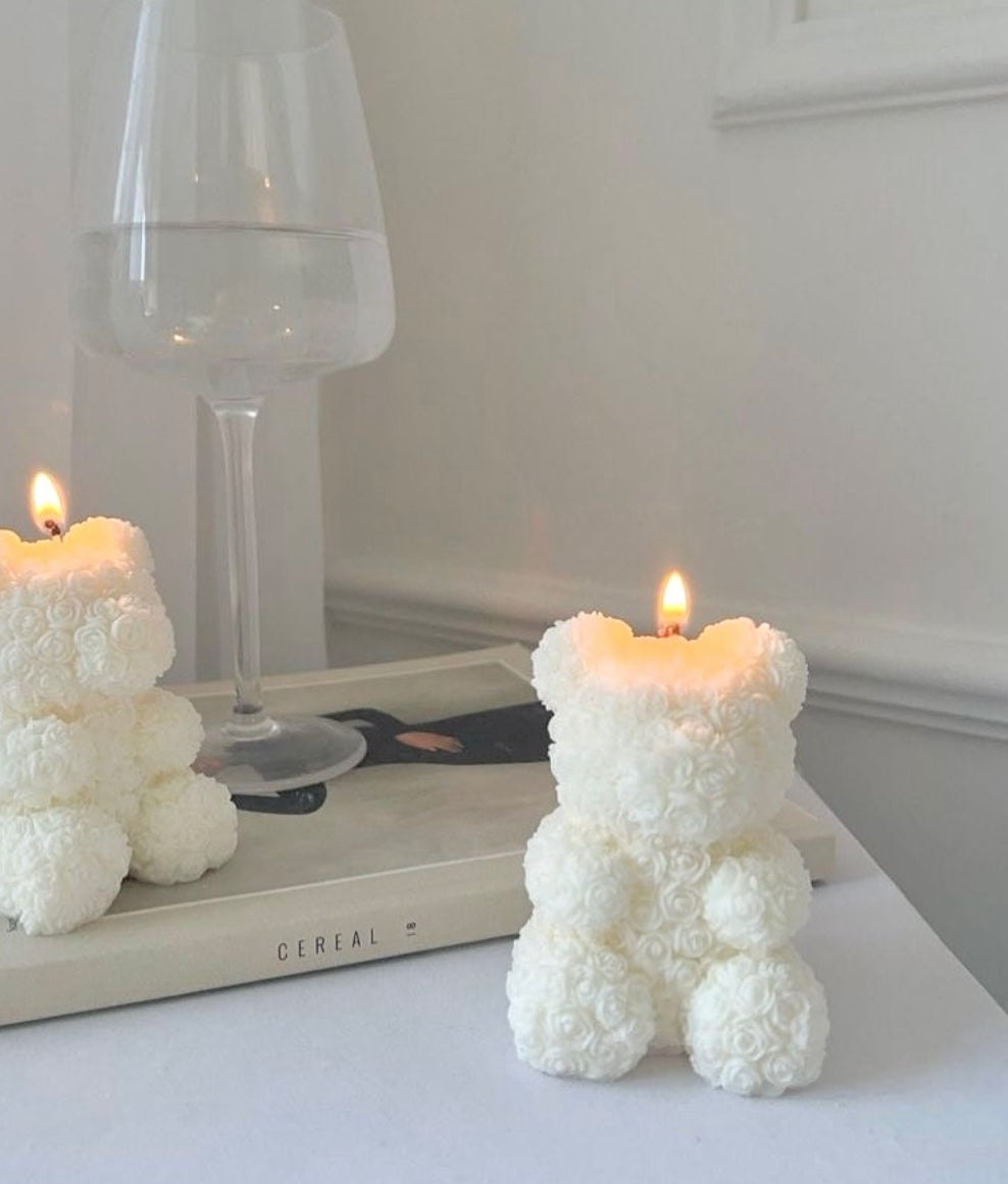 Kaars 'Teddy' créme