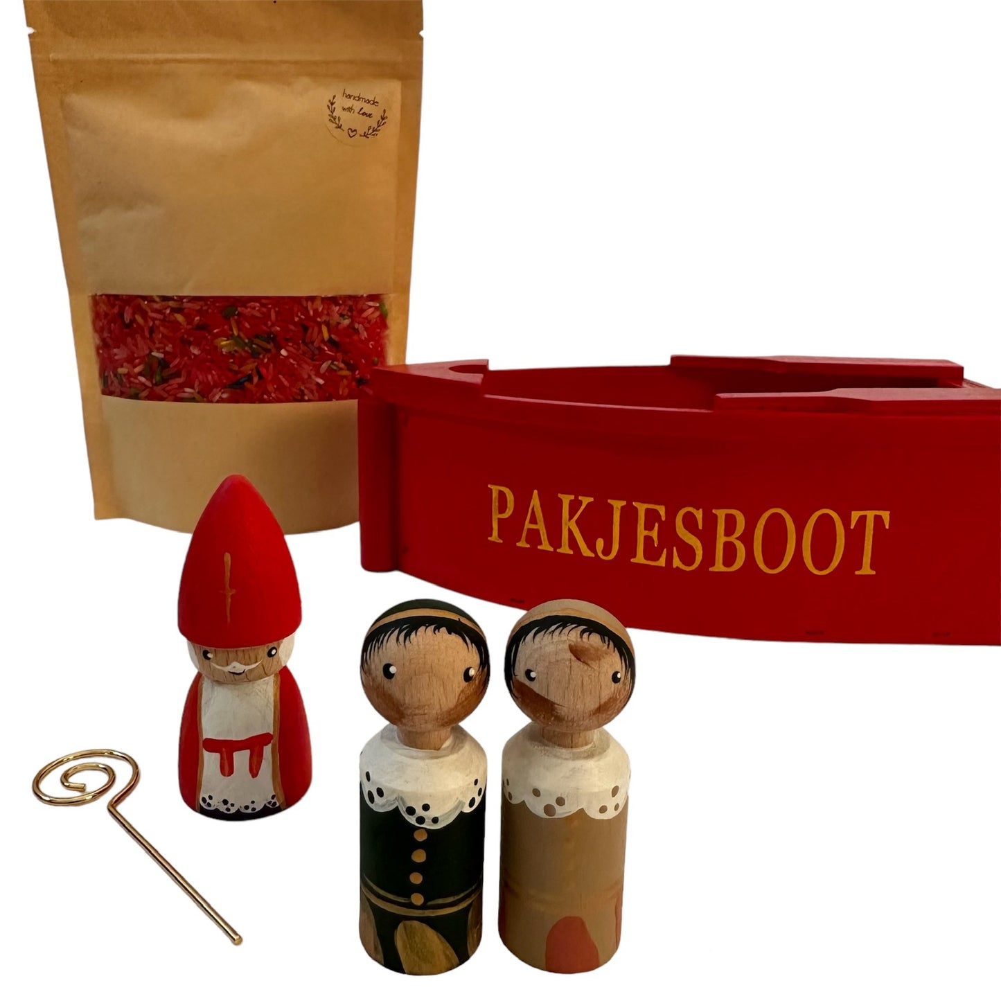 Pegdoll - Sint set beige/donker groen