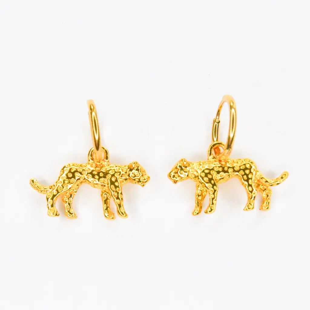 Bedel Oorbellen 'Golden Leopard' – Goudkleurige Stainless Steel Oorbellen