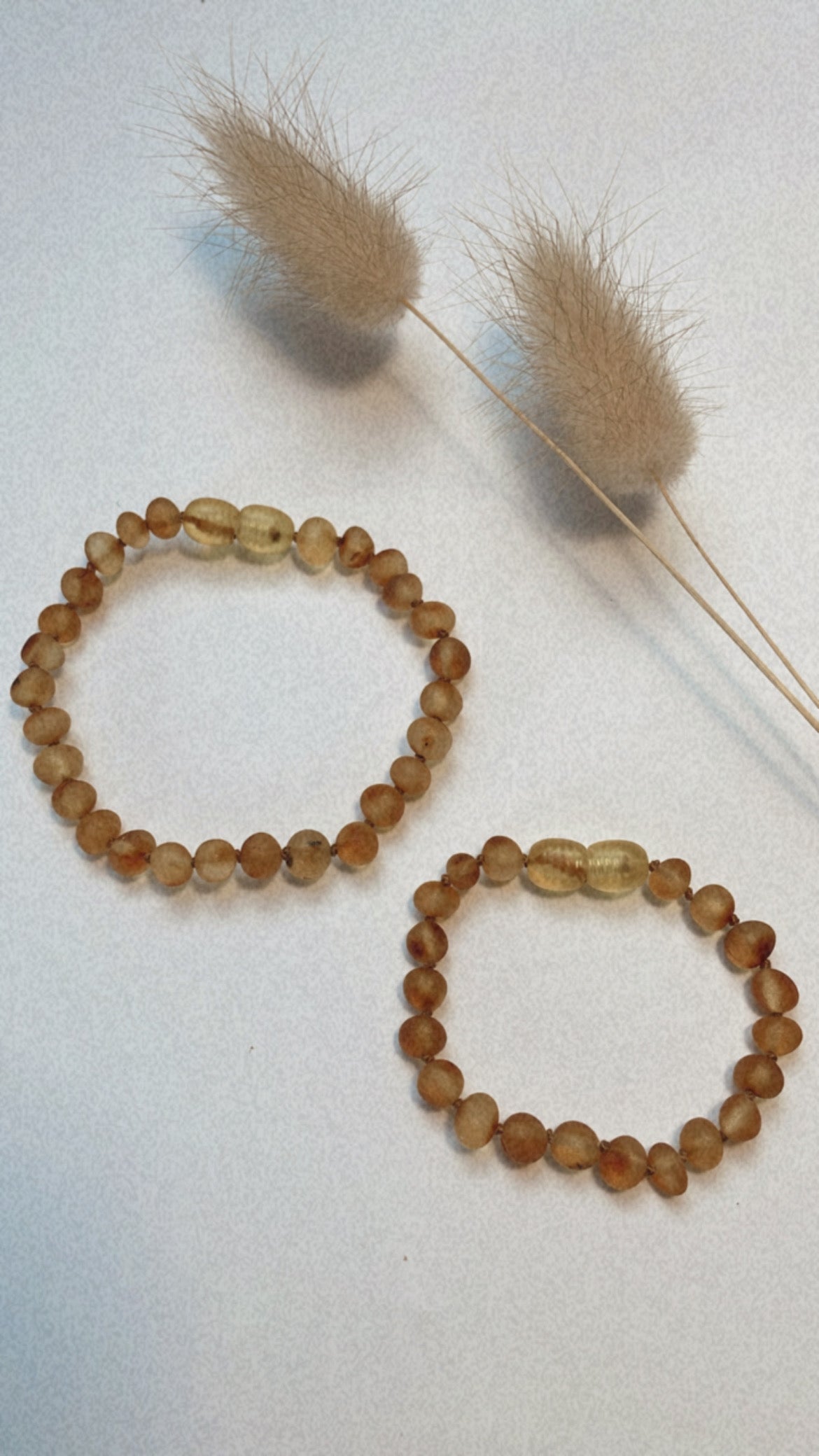 Barnsteenarmband honing mat 14 en 18 cm (dreumes/peuter en dames armbandje)