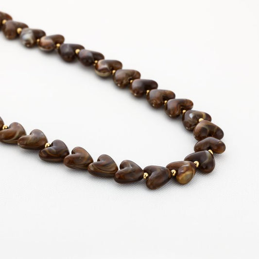 Kralen Ketting Met Hartjes – Goudkleurige Stainless Steel Ketting