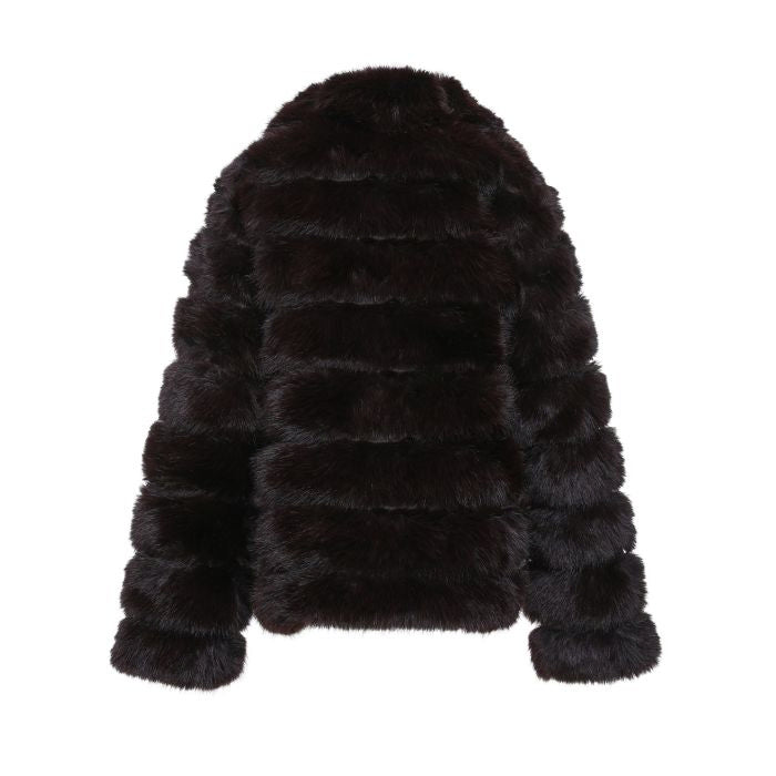 Faux Fur Jas Dames – COFFEE (donkerbruin) – Luxe Kunstbont Winterjas