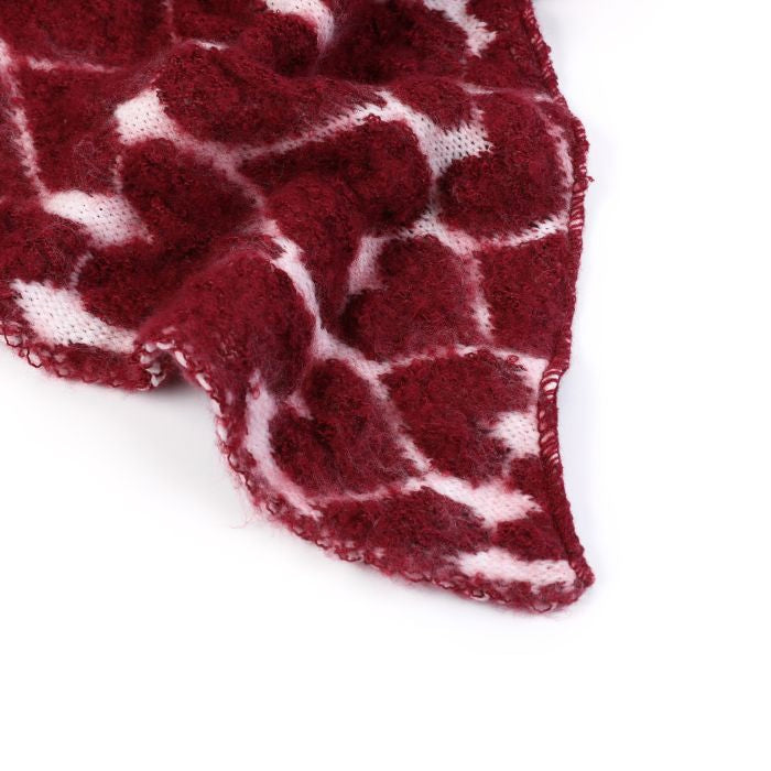 Bordeaux Winter Sjaal met Hartjes – Zachte Warme Dames Sjaal